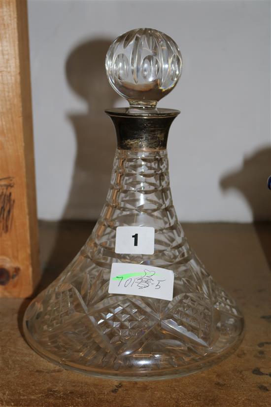 Silver  mounted ships decanter